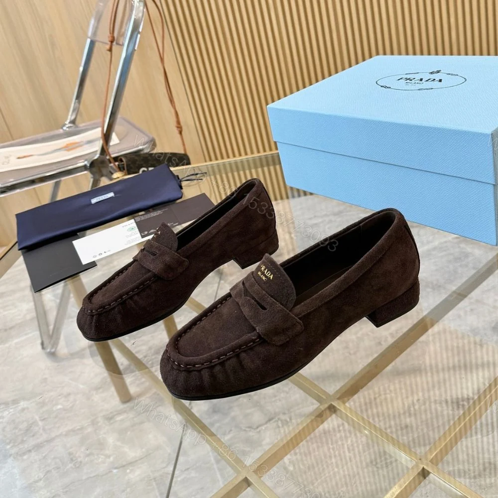 View 5 of Prada Suede Loafers Dark Brown 1D175O 008 F0003 F 020