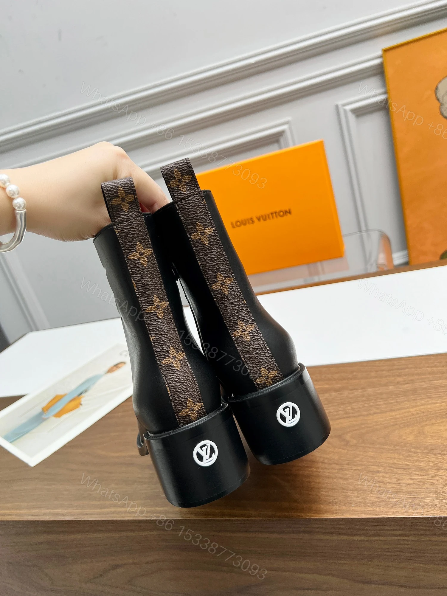View 8 of LOUIS VUITTON JAZZ BOOTS LAMBSKIN BLACK 1ADBJ9
