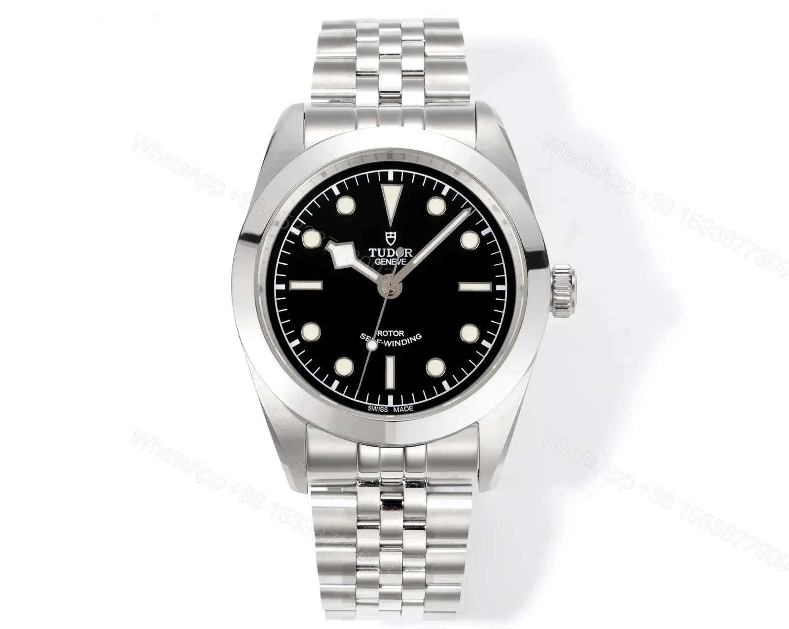 Tudor 3T Black Dial Watch Five-Link Steel Bracelet Premium 39MM TUDOR-1926-39-BLK-5LINK-STEEL — view 1