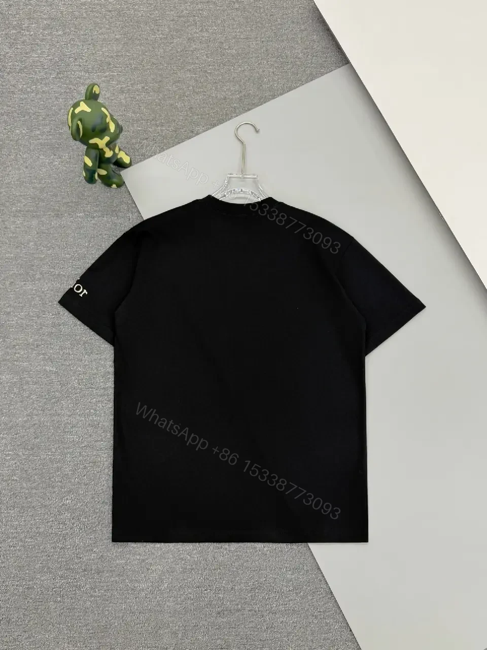 View 4 of Bold Black Cotton Tee: Subtle Luxe Dior Graphic