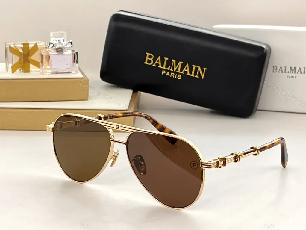 View 7 of Gold-Tone Balmain Aviators: Luxe Gradient Lenses Sunglasses