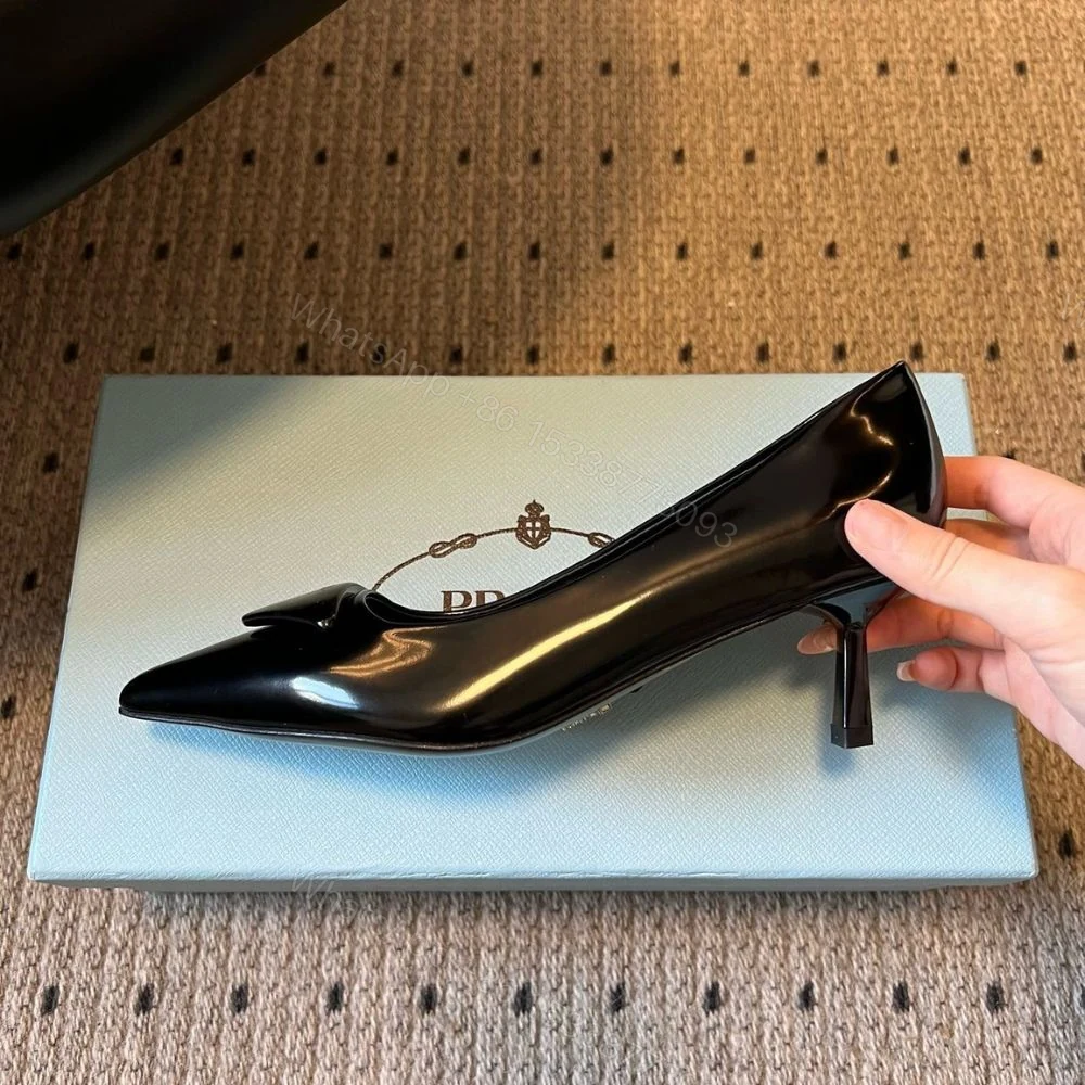 View 3 of Prada Brushed Leather Pumps Black 1I928M 055 F0002 F 075