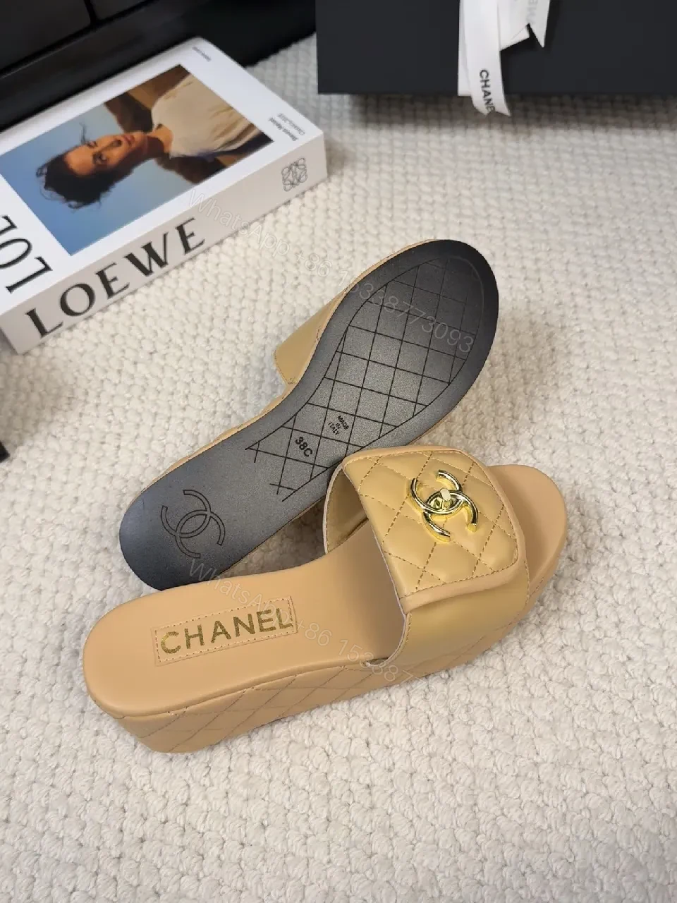 View 8 of Quilted Beige Slide Sandals – Elevated Casual Luxe