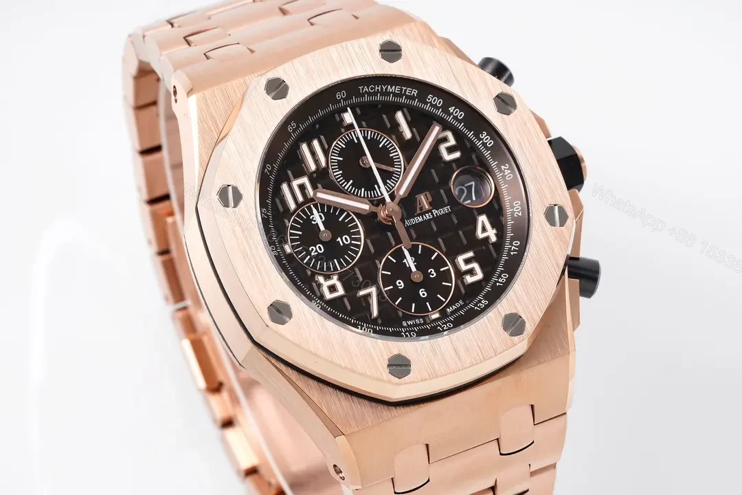 View 2 of V9 Factory Audemars Piguet Royal Oak Offshore Rose Gold Chronograph Watch with Exclusive 4404 Movement