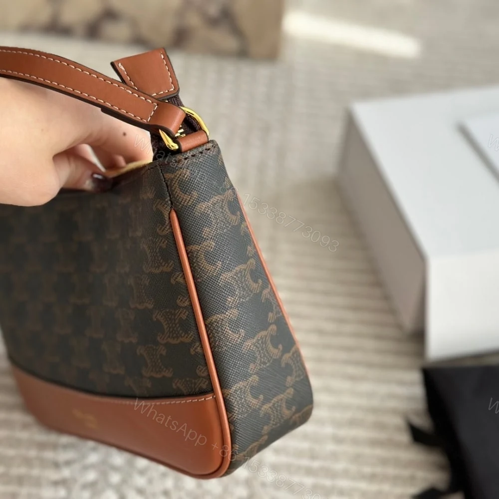 View 4 of CELINE SHOULDER BAG IN TRIOMPHE CANVAS TAN 25CM 119412BZJ 04LU