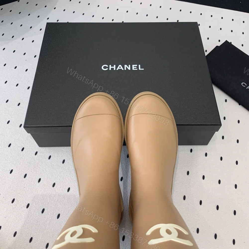 View 6 of 高仿Chanel*25S系列G39620N爆款高筒雨靴米色免檢版
