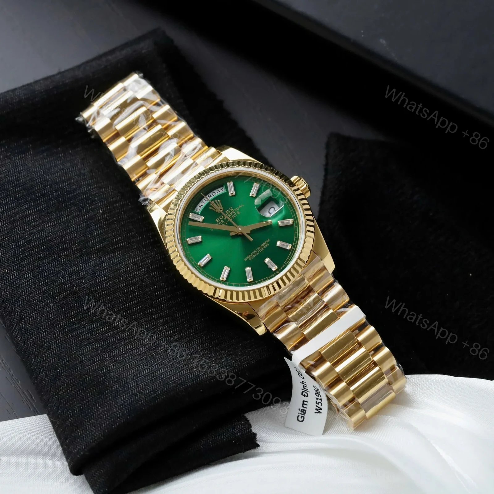 View 2 of Replica Rolex Day-Date II Green Dial 128238 36 mm