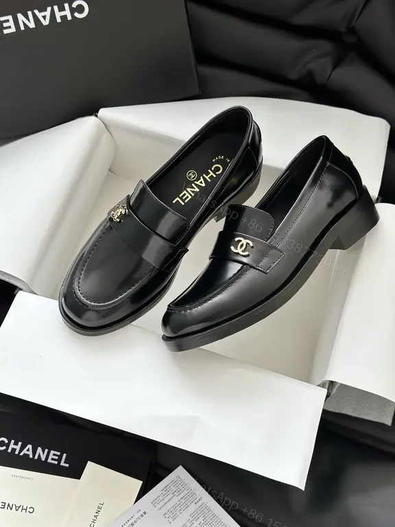 View 3 of Chanel-Inspired Leather Mules with Gold Buckle, Luxury Everyday