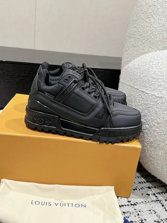 View 8 of Louis Vuitton Black Leather High-Top Sneakers: Luxury Everyday Comfort