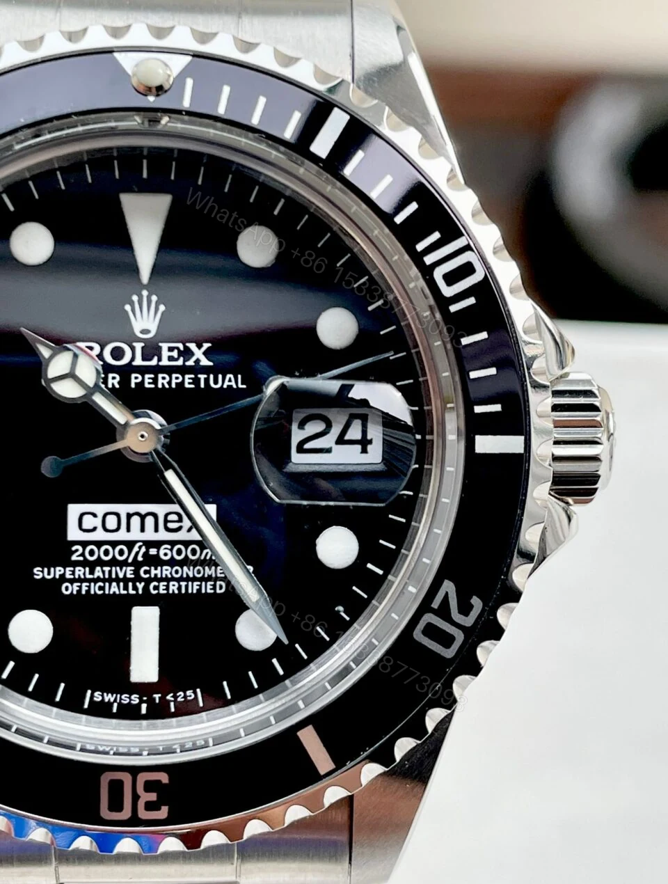 View 6 of Vintage Rolex JK Factory COMEX Submariner RARE 2836 Movement black dial black bezel