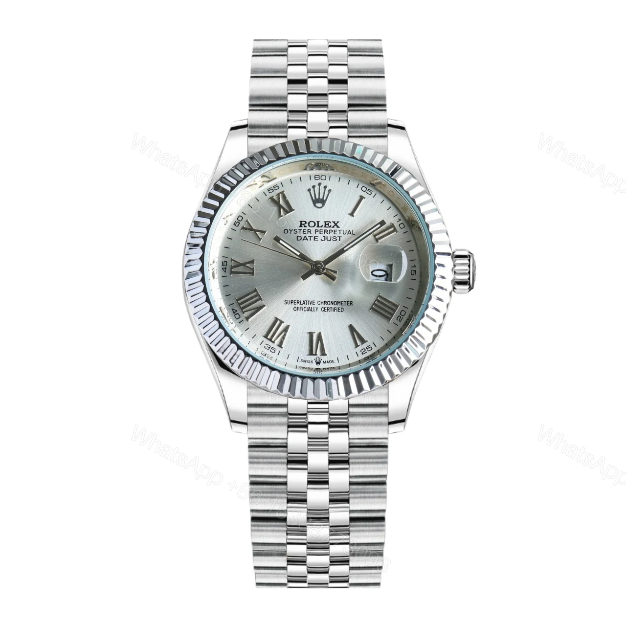 Rolex Datejust Roman Numeral Oystersteel And White Gold In Silver 41Mm — view 1