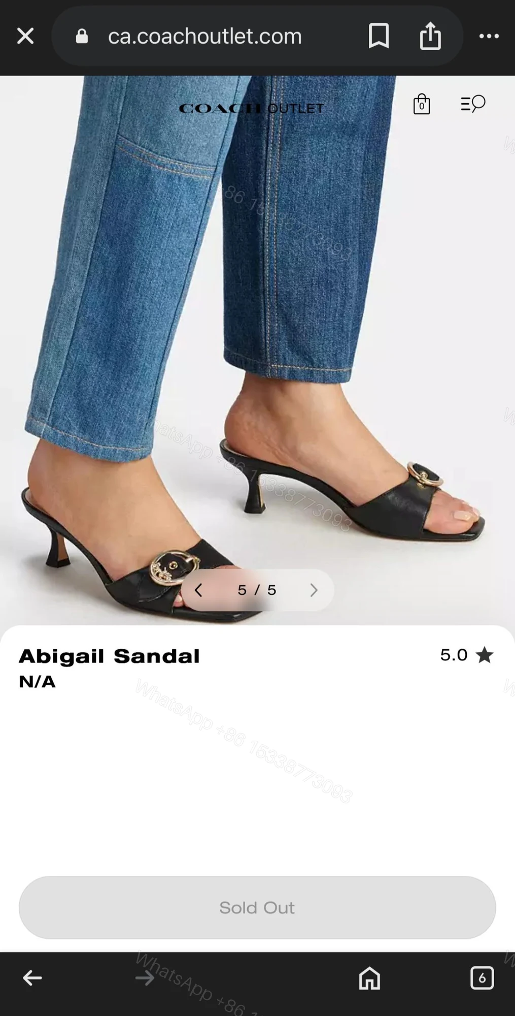 View 2 of First Copy Coach Abigail Sandal