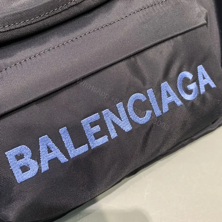 View 7 of Black Nylon Belt Bag â€“ Balenciaga, Discreet Logo, Hands-Free Convenience