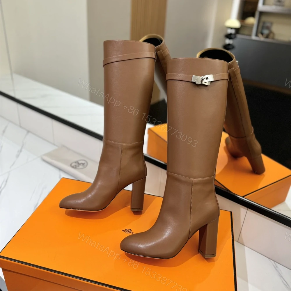 View 5 of 高仿Hermes*H202250ZA3小牛皮高筒靴棕色8.5CM免檢版