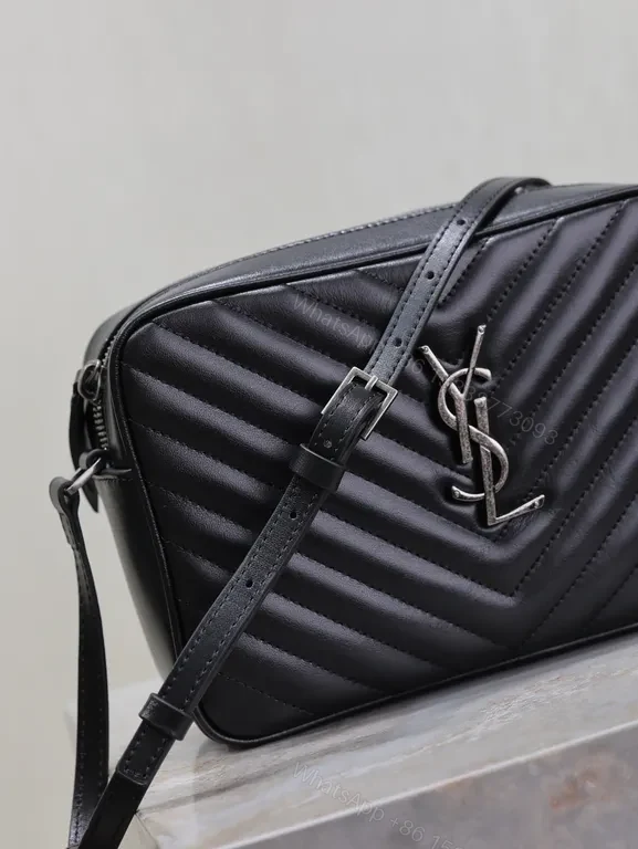 View 5 of Chic Black Quilted Crossbody Bag â€“ Vegan Leather, YSL-Inspired, Compact Luxe