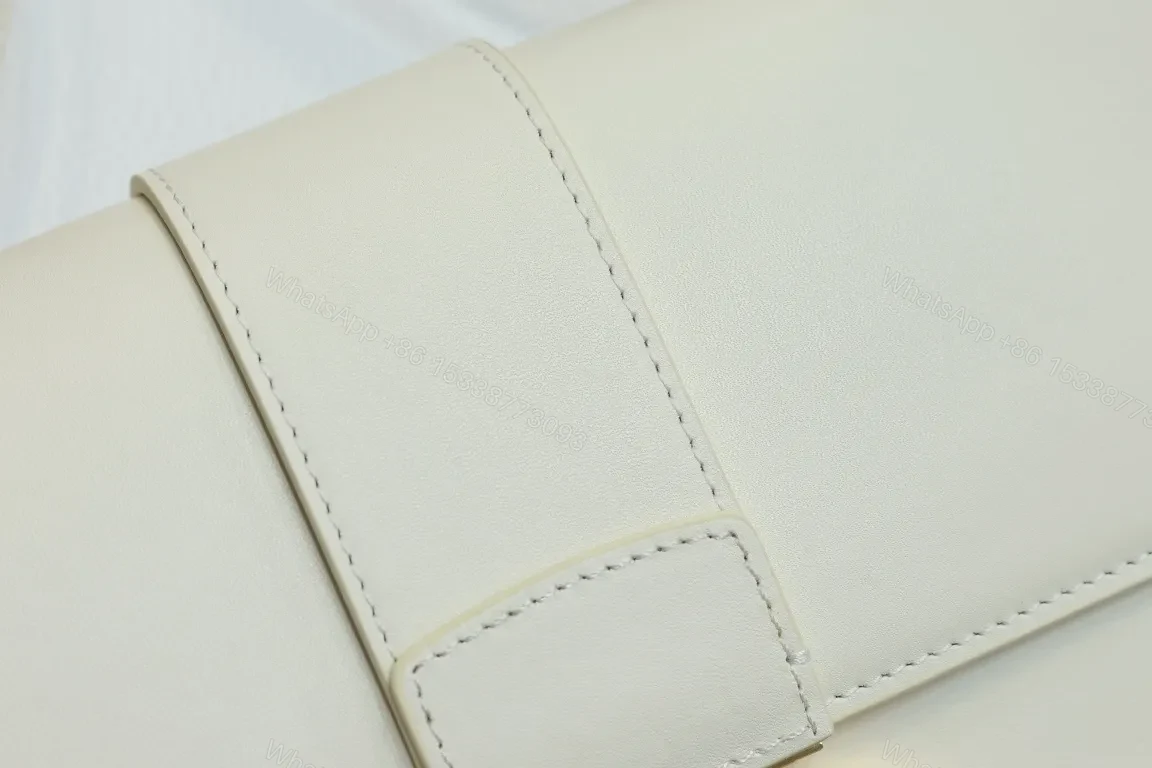 View 3 of White Leatherette Shoulder Bag: Gold Accent, Compact Luxury