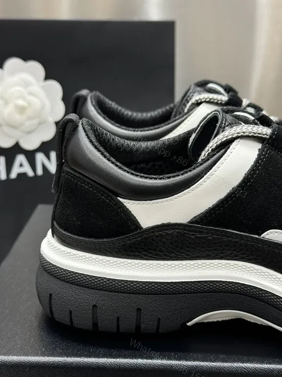 View 2 of Chic Black-White Quilted Leather High-Tops Sneakers