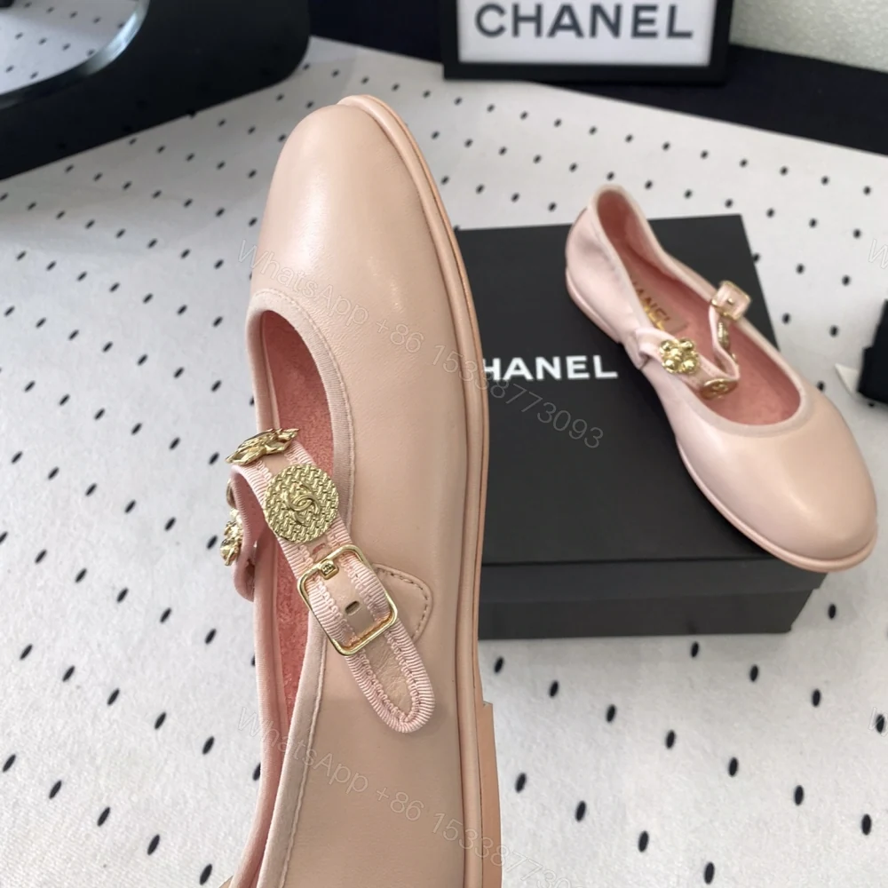 View 5 of 高仿Chanel*G45778M圓頭塔扣芭蕾舞鞋粉色免檢版