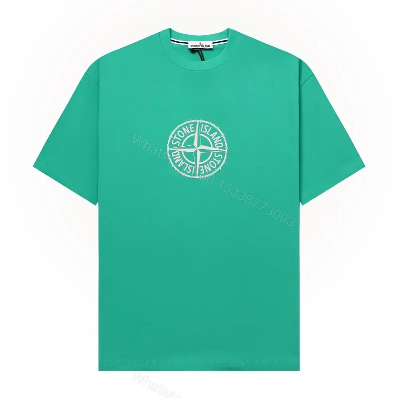 Green Stone Island Crest Tee: Premium Cotton, Relaxed Fit — view 1