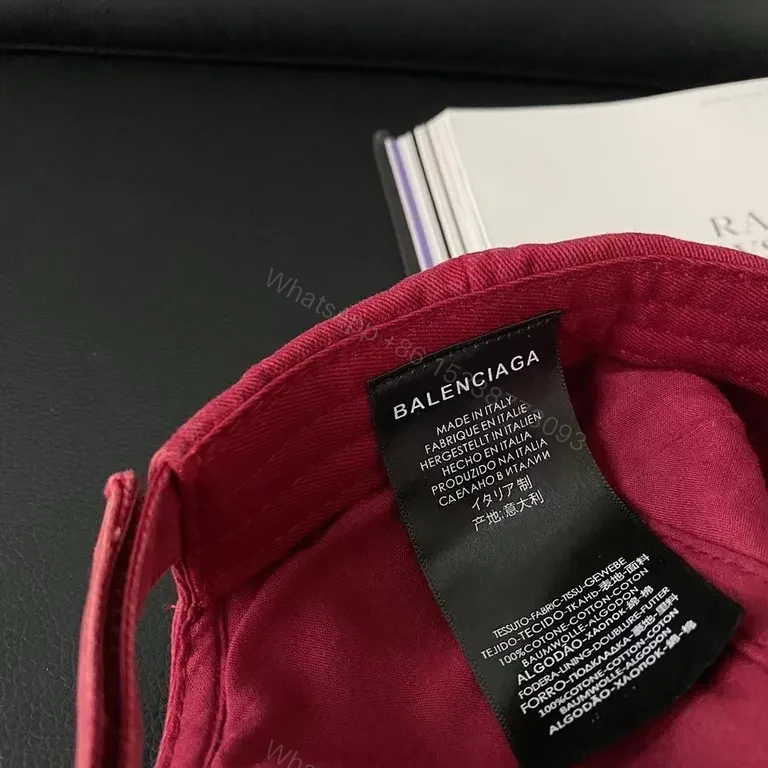 View 7 of Crimson Balenciaga Cap: Premium Everyday Luxury Edge