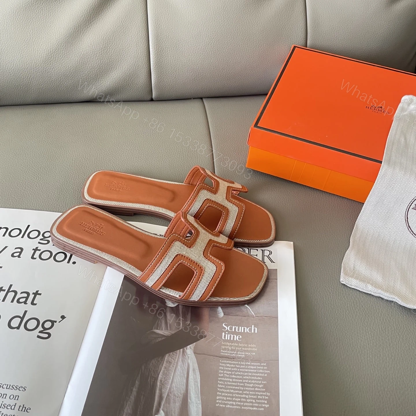 View 3 of HERMES ORAN SANDAL GOLDEN BEIGE H221106Z 79360