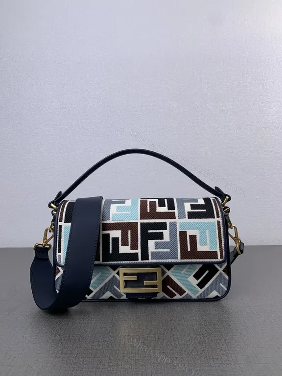 Chic Pattern-Block Mini Bag with Luxe Emblem — view 1