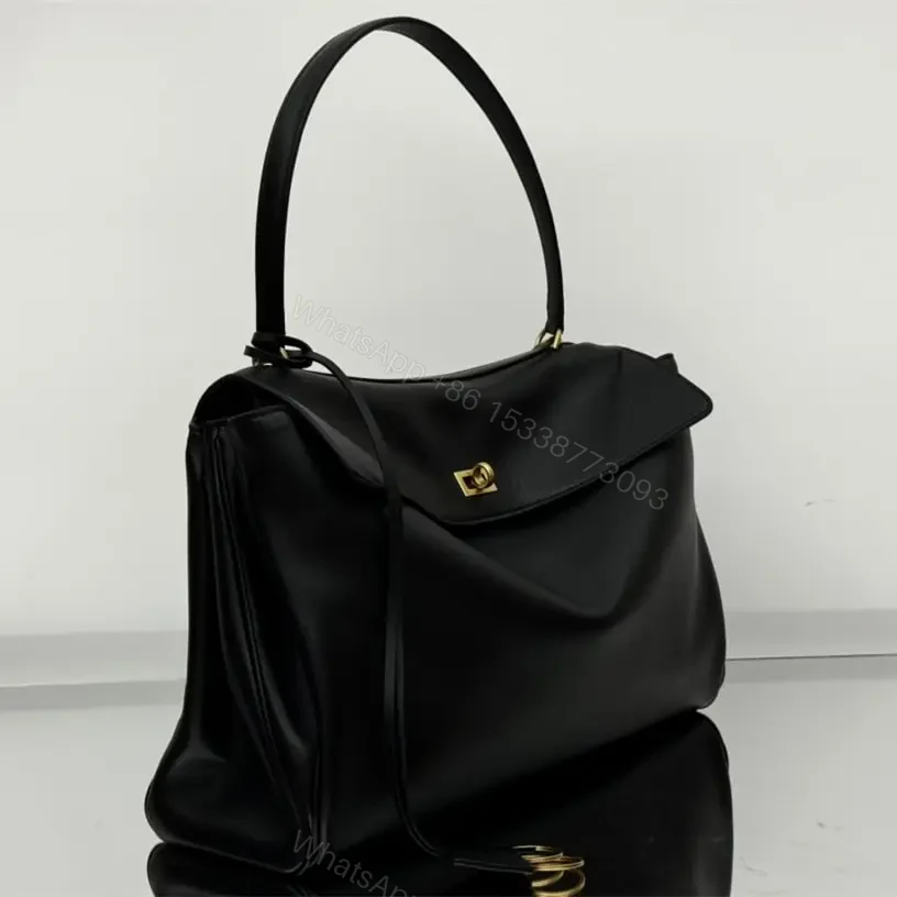 View 3 of 高仿Balenciaga*Rodeo系列V51000小牛皮手袋黑金大號免檢版