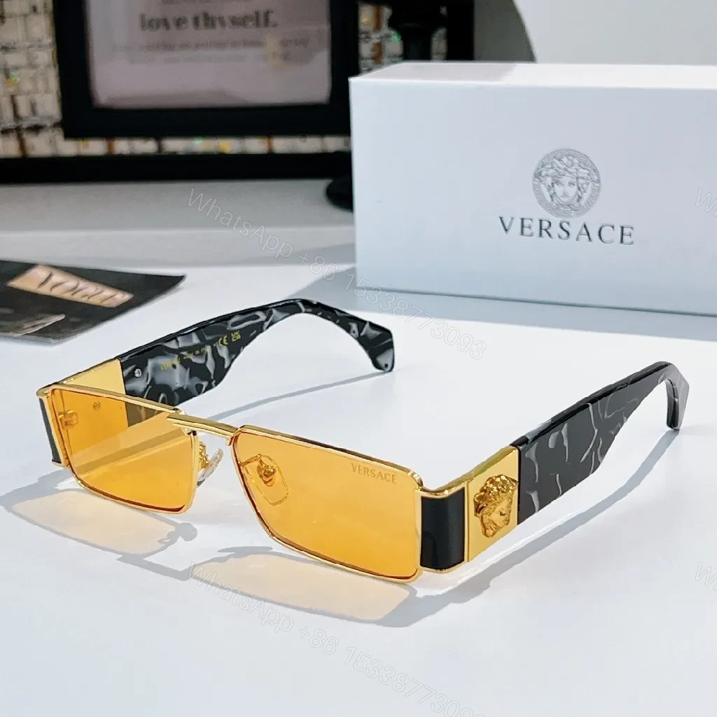 View 3 of Gold-Frame Shield Sunglasses: Bold Luxe, Modern Visage