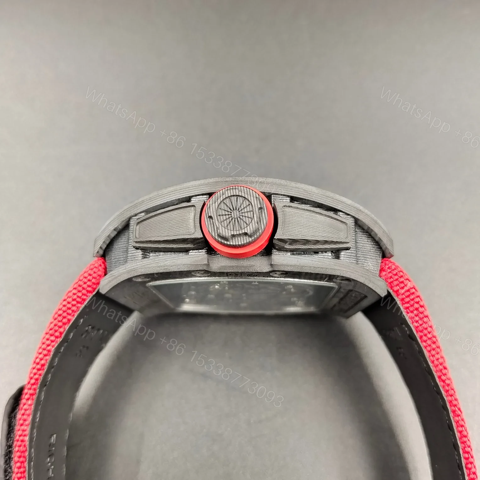 View 6 of Richard Mille RM61-01 Yohan Blake Grey Edition Watch Red Strap NTPT Carbon Fiber Skeleton Automatic Premium Edition RM-RM61-01-YB-RED-NTPT
