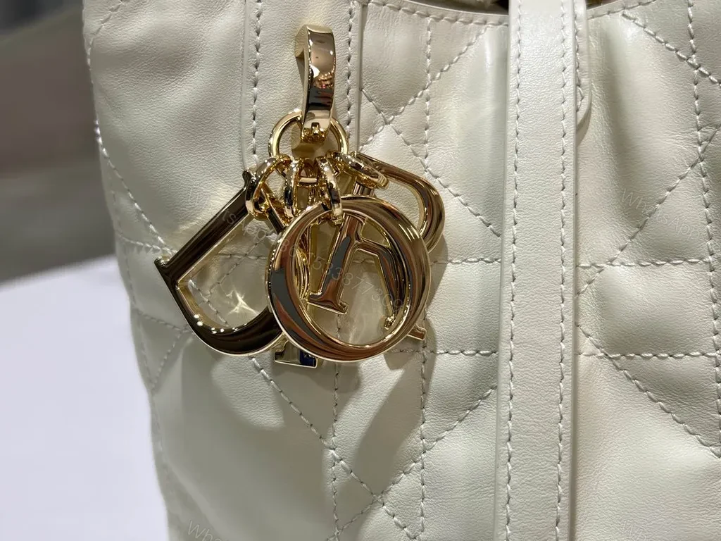 View 7 of Chic Quilted Mini Tote with Gold Dior Hardware