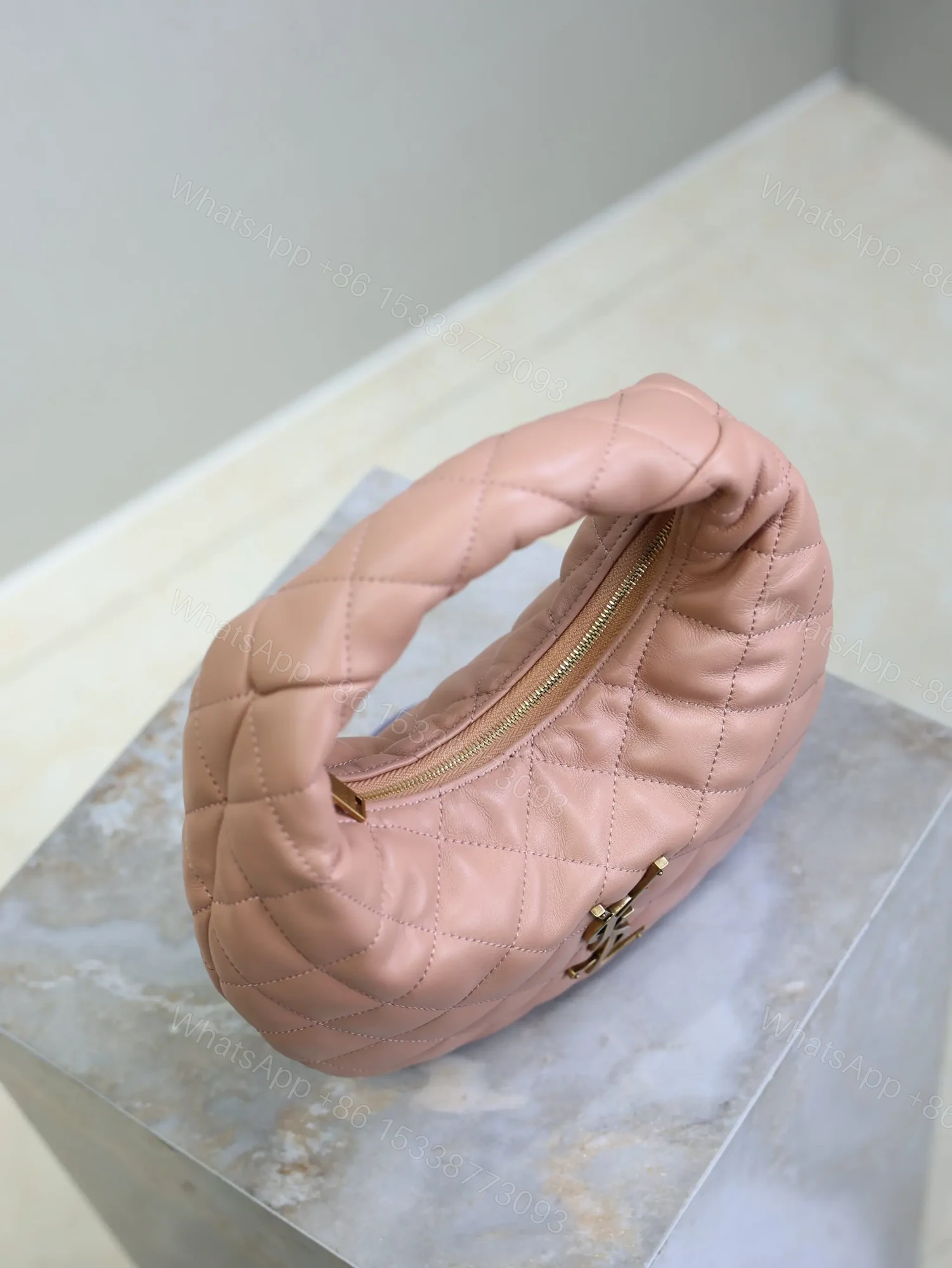 View 8 of YSL 25S ICARINO 17 IN HORTENSIA QUILTED GOLD HARDWARE