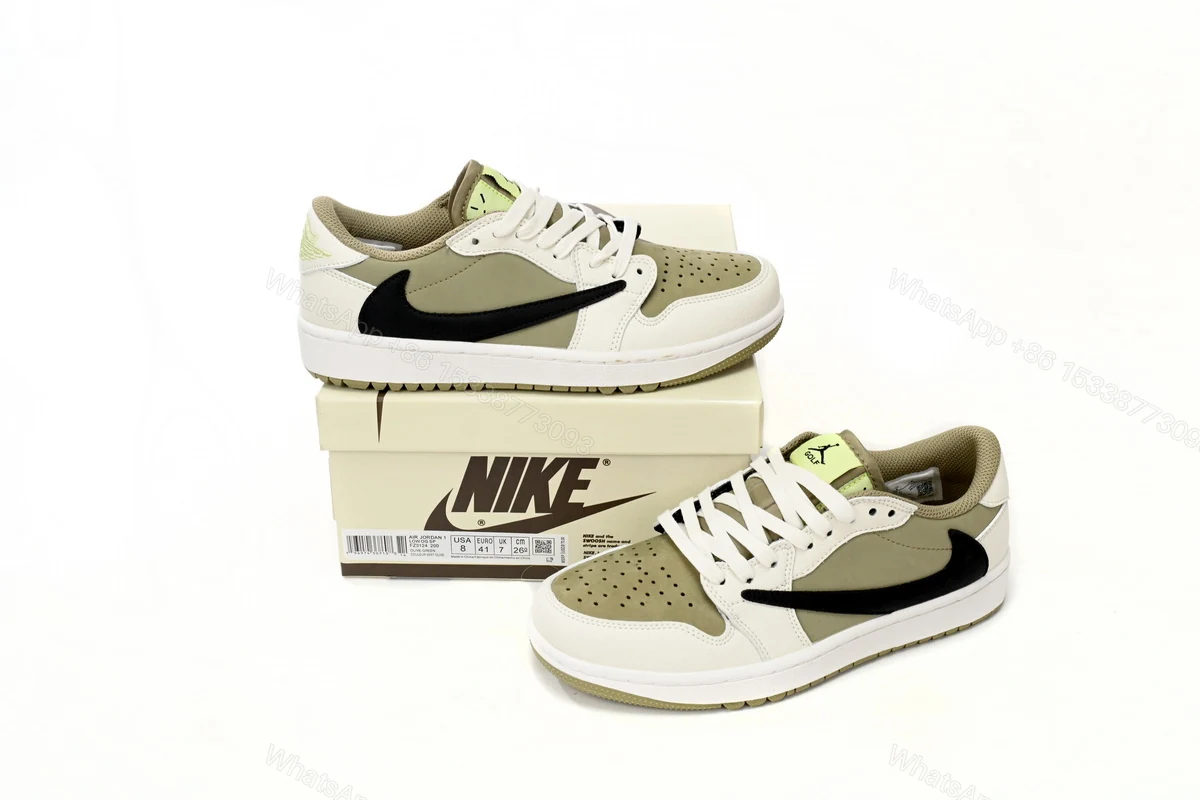 View 3 of Travis Scott x Air Jordan 1 Low Golf “Olive” FZ3124-200