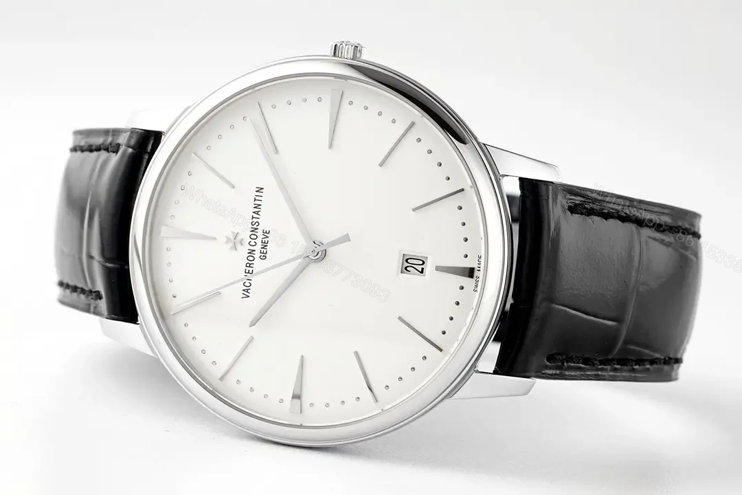 View 6 of JJ Factory Vacheron Constantin Patrimony 85180 Series Watch – Silver and Black, Minimalist Style, 40MM Case, 1950s Inspired Design