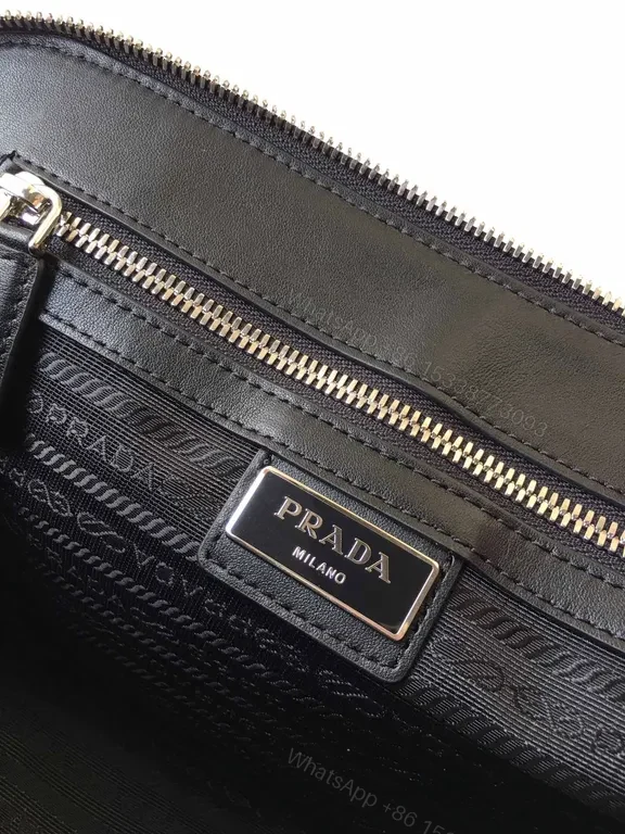 View 9 of Chic Black Saffiano Prada Clutch with Wrist Strap