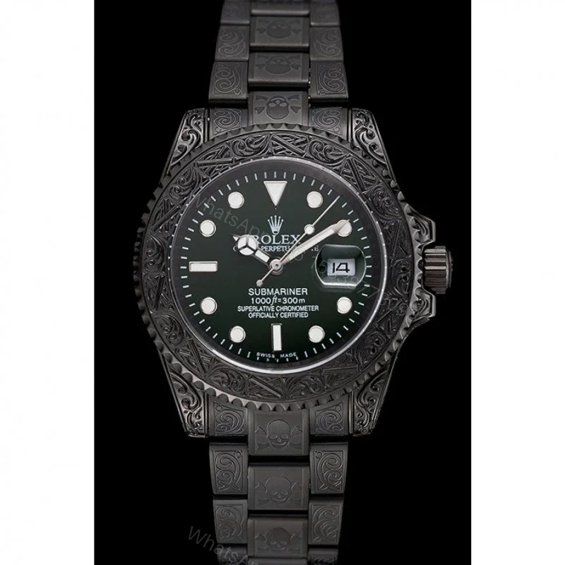 View 2 of Replica Rolex Submariner Green Dial 1454076