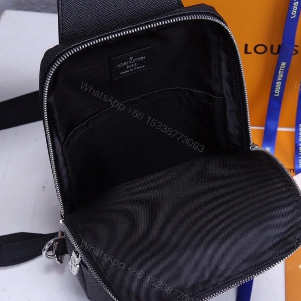 View 6 of Louis Vuitton Avenue Sling Bag Taiga Black 31Cm LV M30443