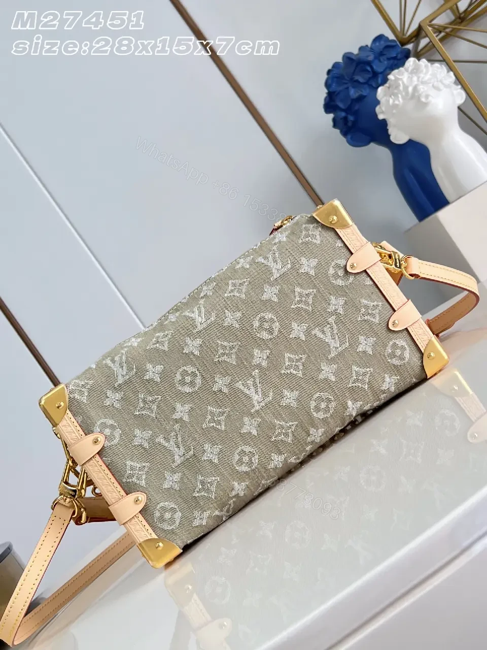 View 6 of Chic Monogram Leather Satchel: Elegant All-Day Luxury Bag