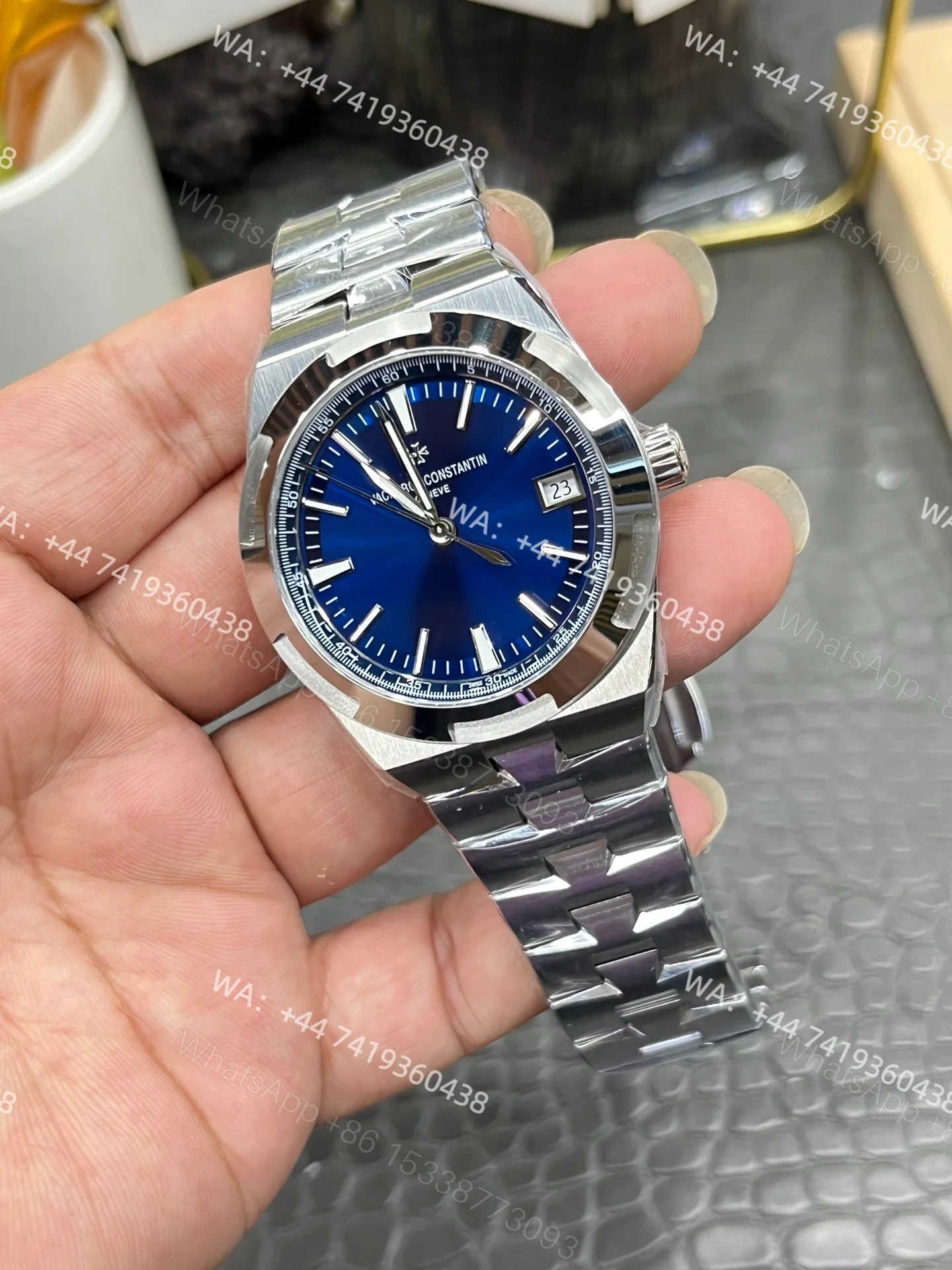 View 4 of Super Clone Vacheron Constantin Overseas 4500V/210A-B128 – Stainless Steel Blue Dial Watch