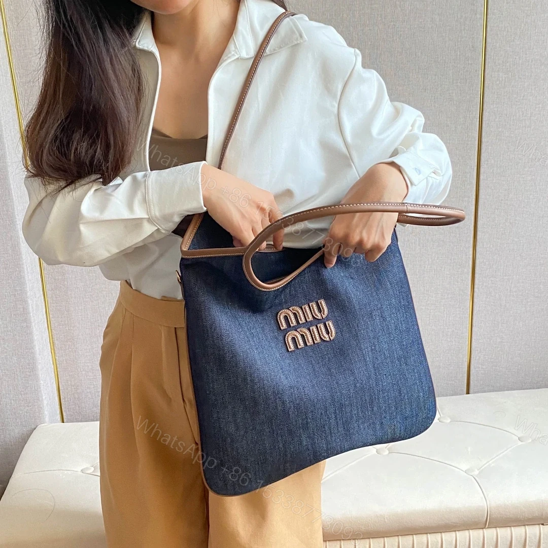 View 20 of 高仿miumiu繆繆*IVY系列5BG231限定款Tote包牛仔布免檢版