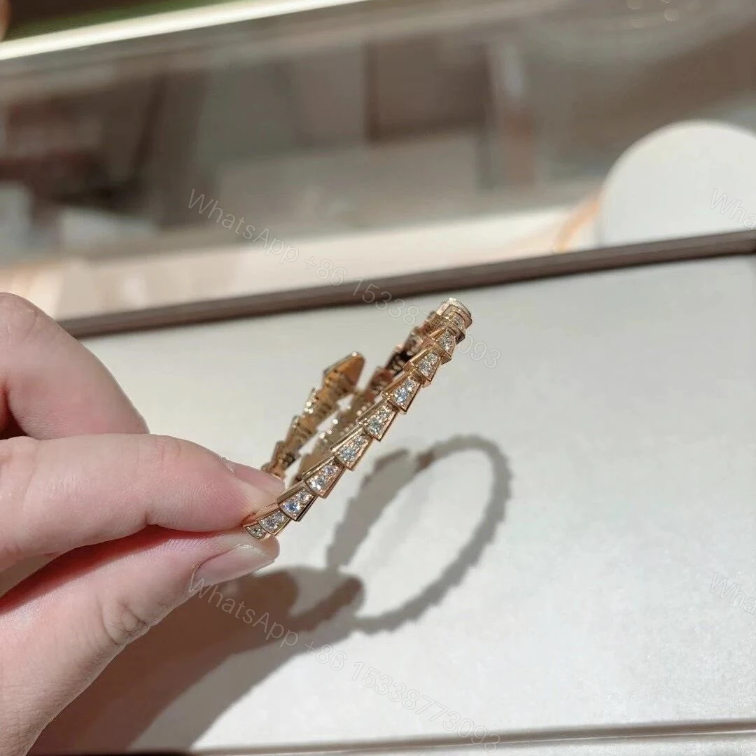 View 3 of Bvlgari Serpenti Viper Pave Diamond Bracelet 18K Rose Gold