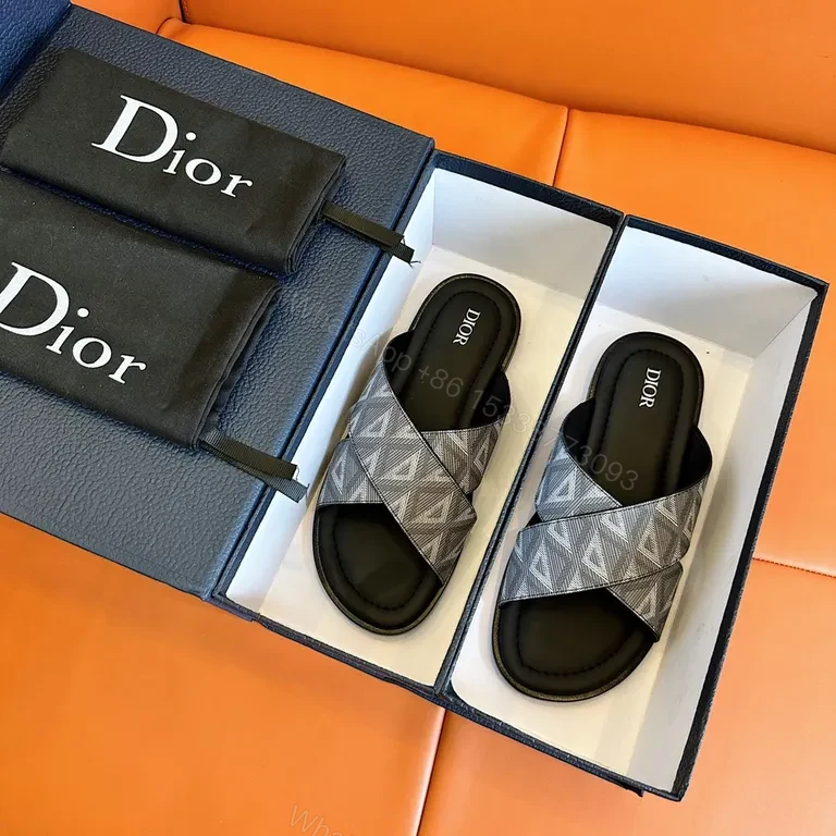 View 3 of Geometric Dior Slide: Modern Luxury Comfort Footwear