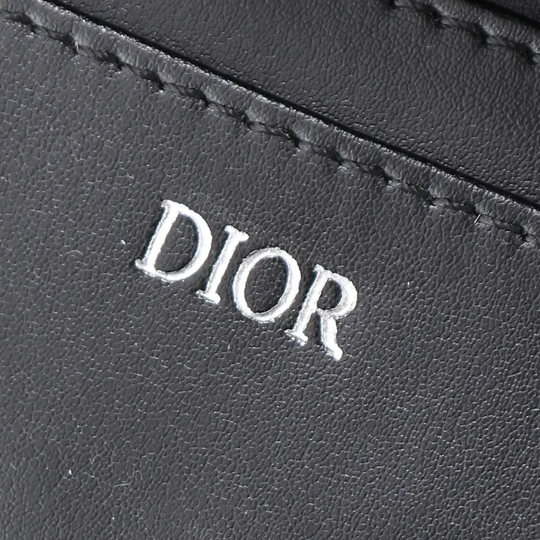 View 2 of Black Dior Monogram Zip Clutch: Sleek, Secure, Multifunctional Carry