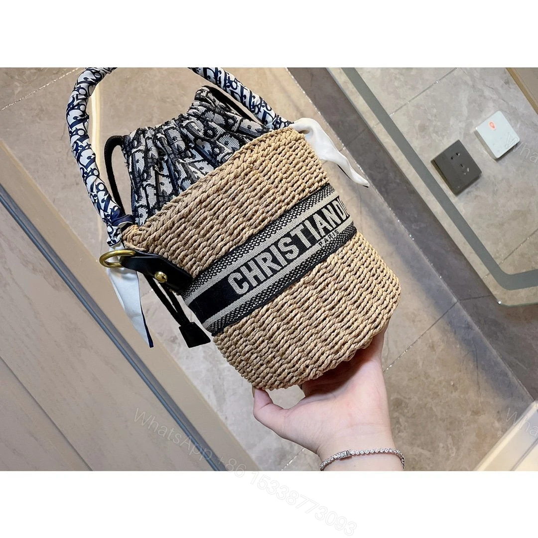 View 4 of Christian Dior Pre-Owned pre-owned wicker Dior bucket shoulder bag