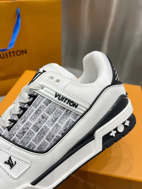 View 7 of Louis Vuitton Trainer Sneakers: White Leather Mesh Luxury Comfort