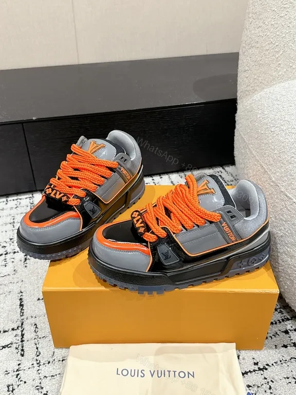 View 3 of Bold Accents Louis Vuittonâ€“Inspired High-Top Sneakers