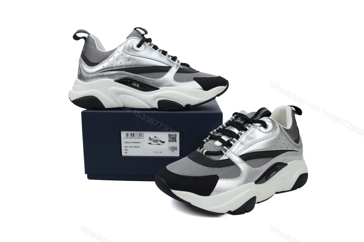 View 2 of Dior B22 Sneakers Black Grey Silver