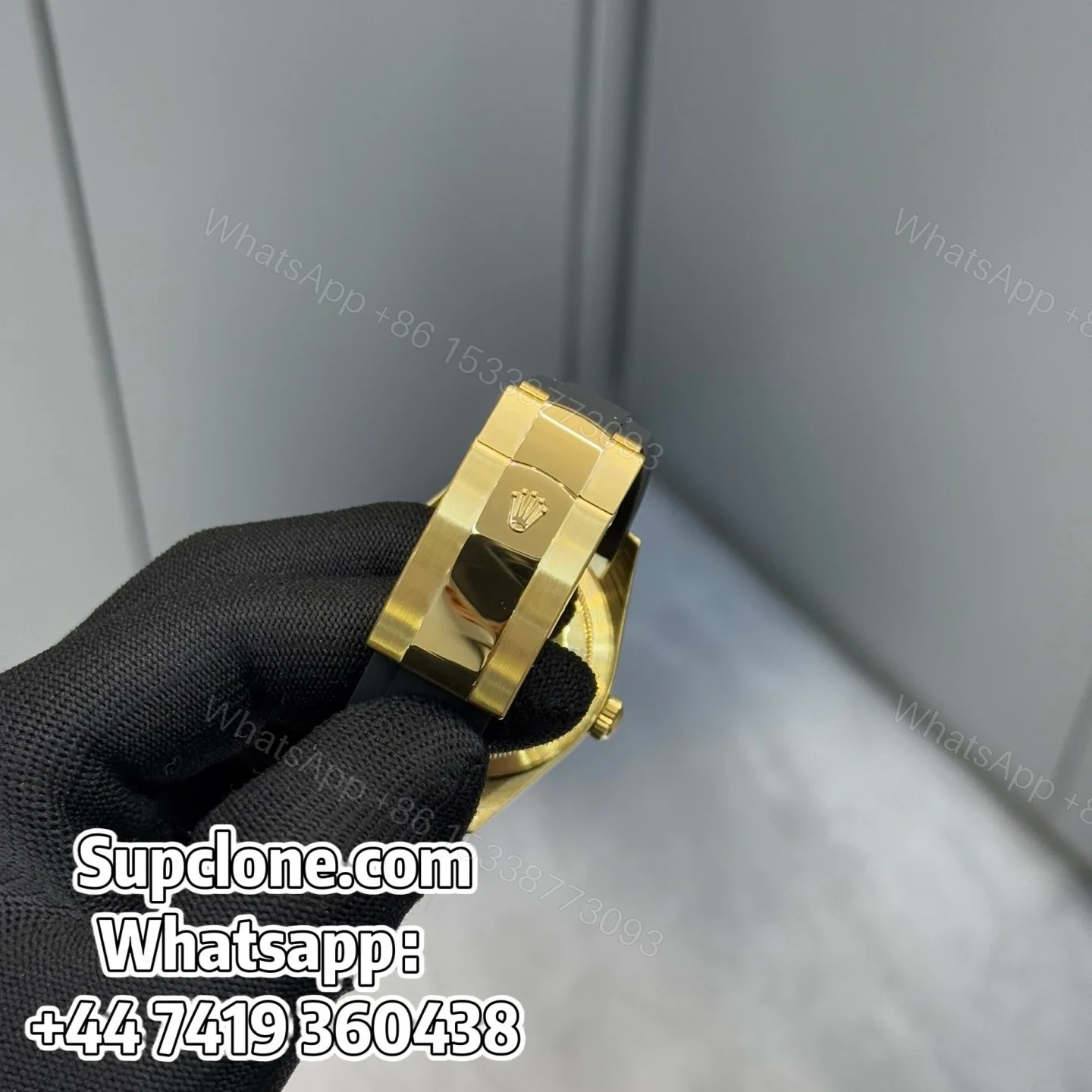 View 4 of Rolex Sky-Dweller 42mm Super Clone 1:1 – Yellow Gold White Dial Oysterflex Strap