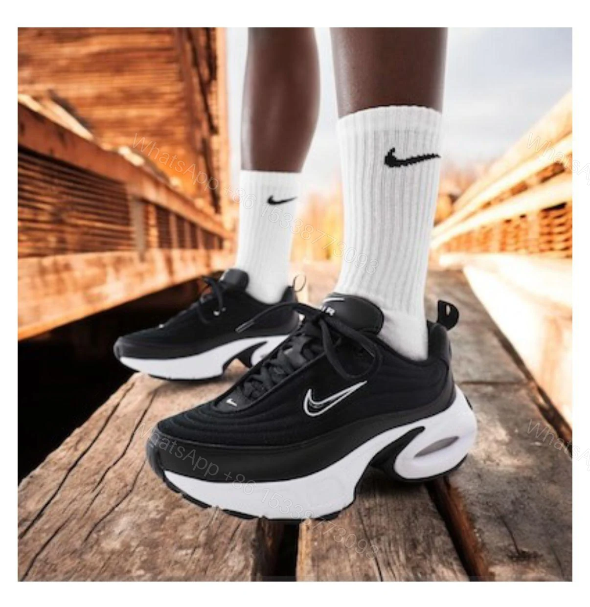 View 3 of BUY FIRST COPY NIKE AIRMAX PORTAL TRAINER BLACK WHITE SHOES FOR MEN