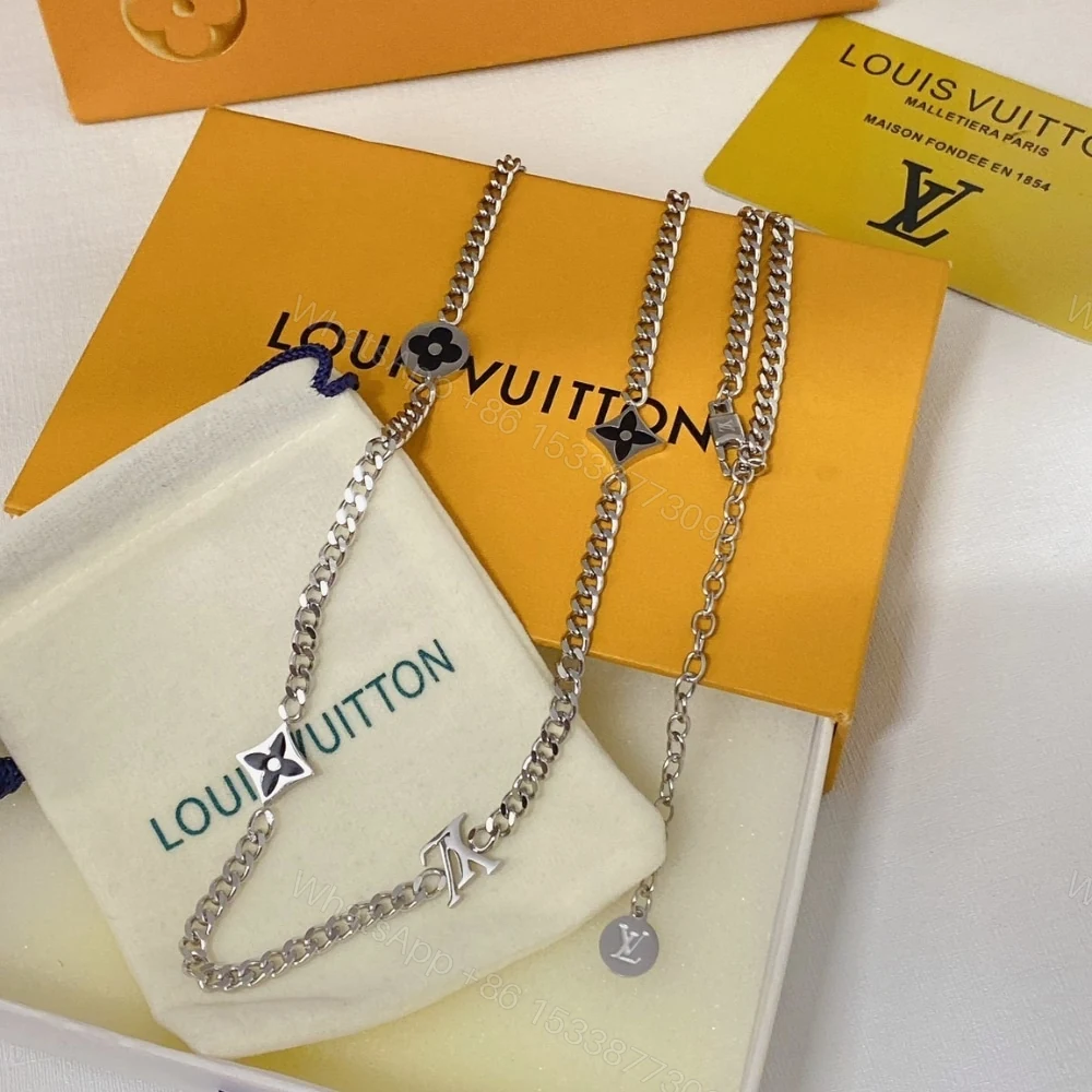 View 8 of LOUIS VUITTON LV SPIKE CHARMS NECKLACE SILVER M01717