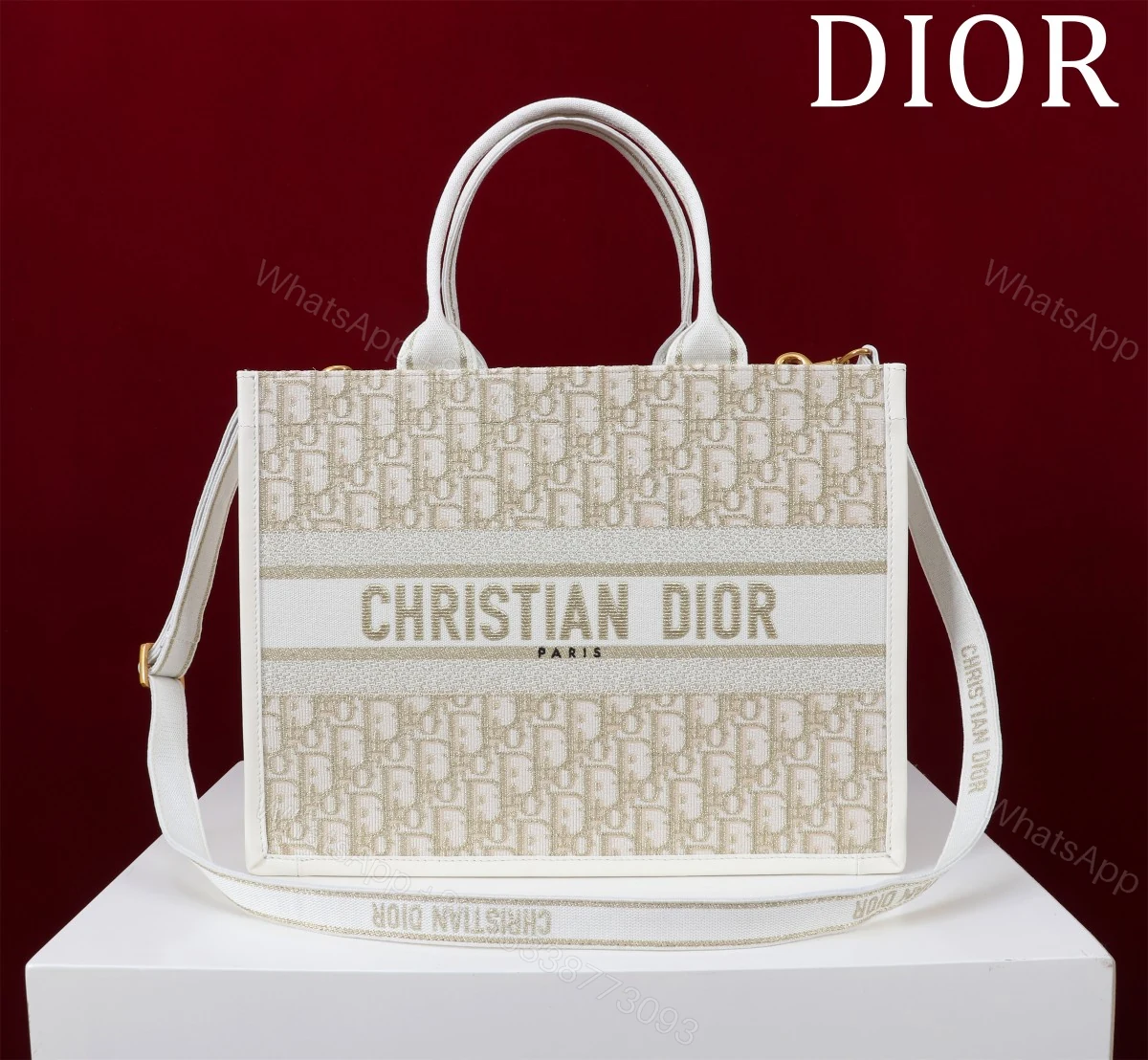 原單Dior Book Tote 托特包 白金經典老花 中型尺寸 — view 1